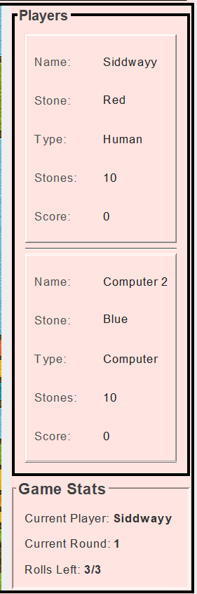 Kivi Board Game - Player statistics